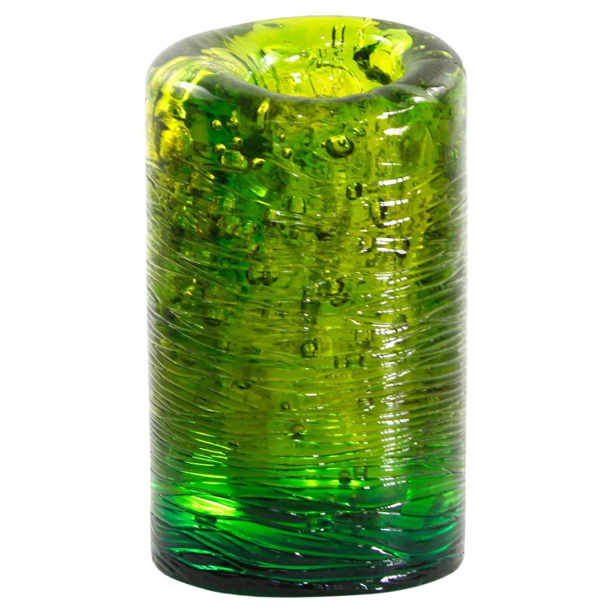 Grand vase contemporain Jungle, en vert citron monochrome, de Jacopo Foggini