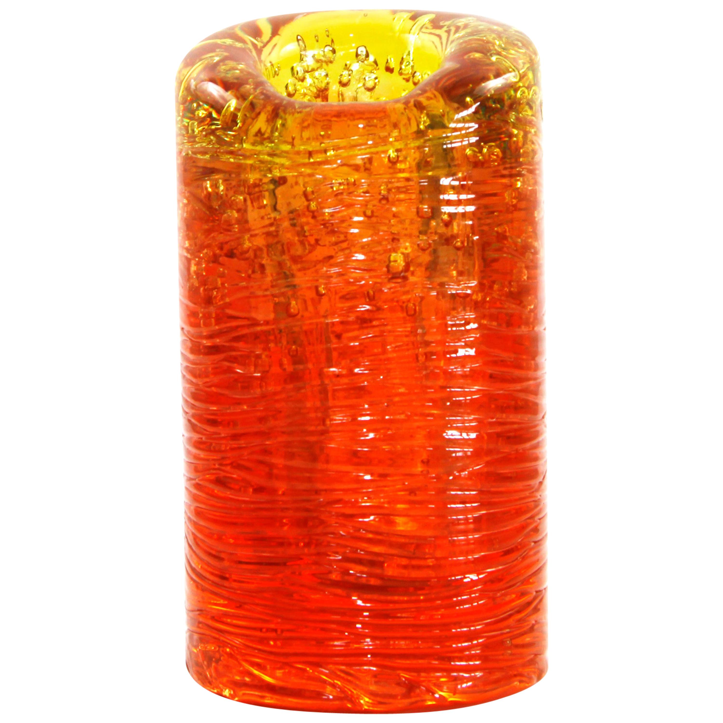 Vase contemporain Jungle:: grand:: en orange monochrome par Jacopo Foggini en vente
