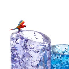 Vaso contemporaneo Jungle, grande, in monocromo trasparente  di Jacopo Foggini