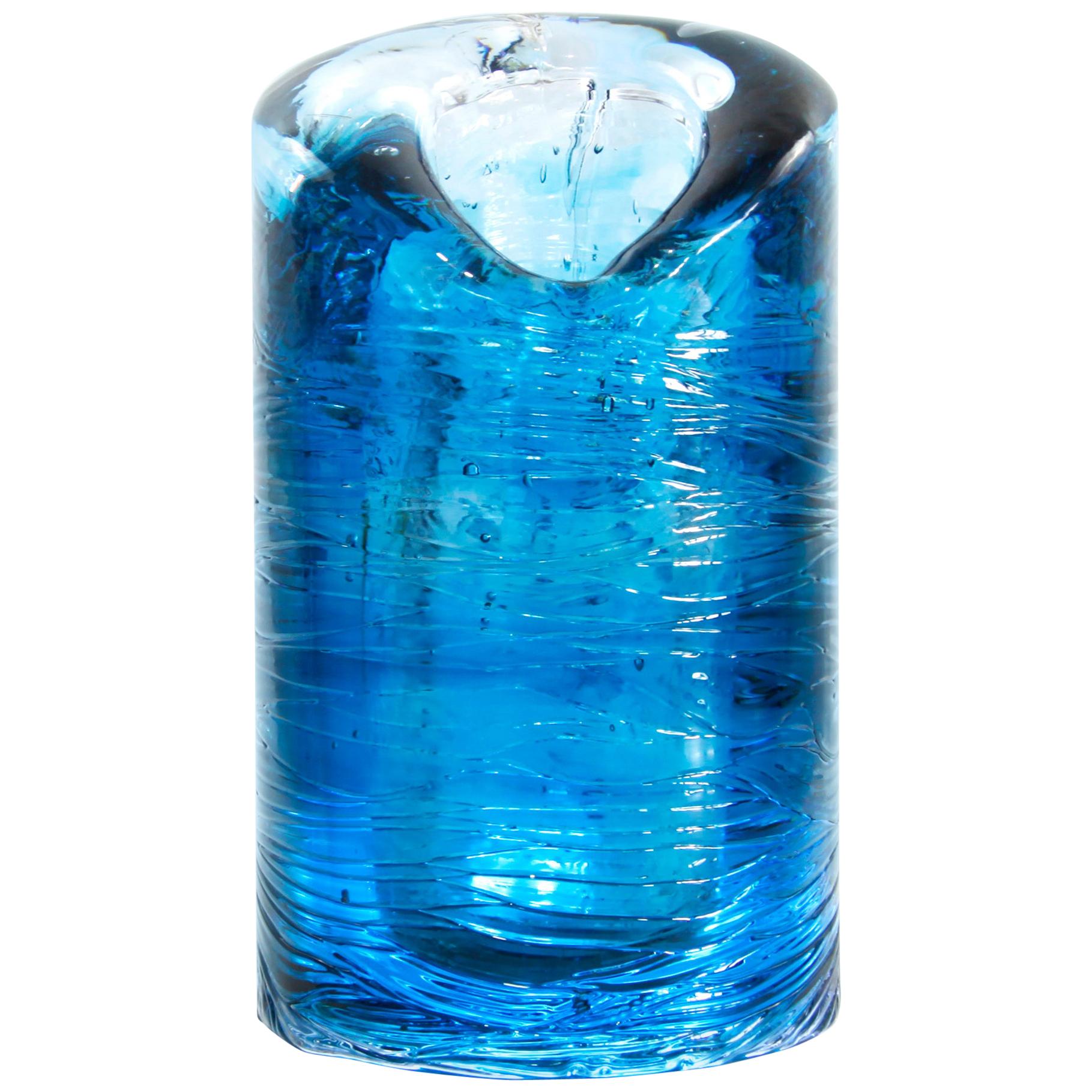 Jungle Contemporary Vase, Large Version in Monochrome Blue by Jacopo Foggini For Sale