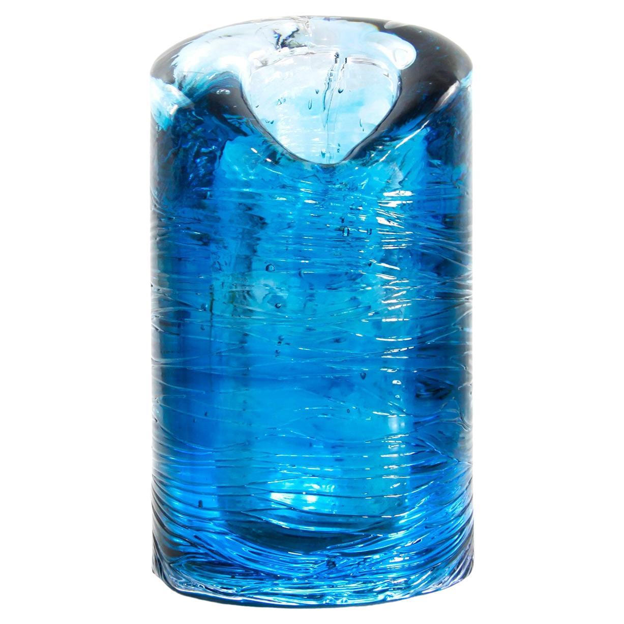 Vase contemporain Jungle, grande version en bleu monochrome de Jacopo Foggini