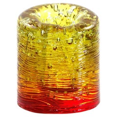 Jungle Contemporary Vase, Small Bicolor Gold and Red by Jacopo Foggini