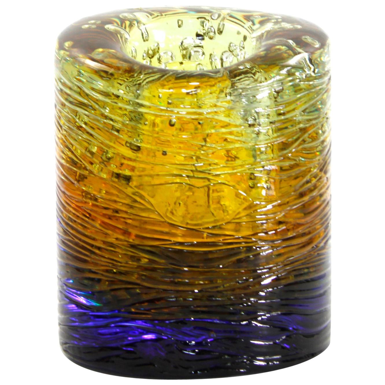 Jungle Contemporary Vase, Small Bicolor Gold and Violet by Jacopo Foggini For Sale