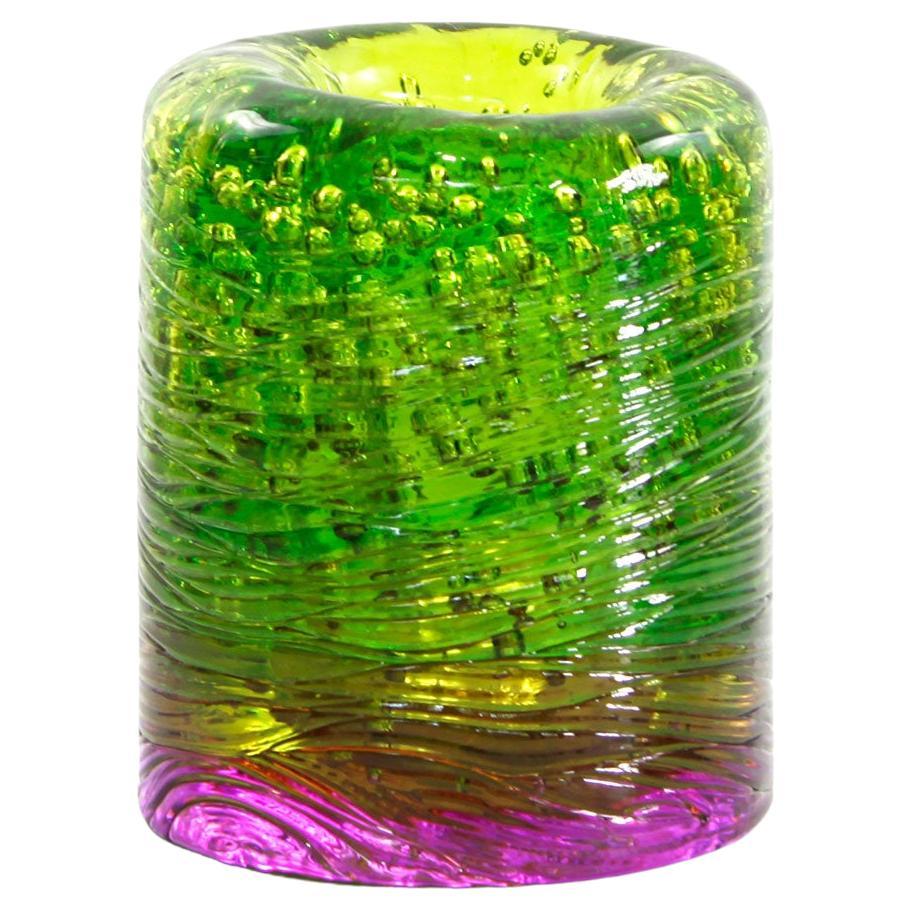 Jungle Contemporary Vase, Small Bicolor Lime Green and Violet by Jacopo Foggini For Sale