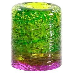 Jungle Contemporary Vase, Small Bicolor Lime Green and Violet by Jacopo Foggini