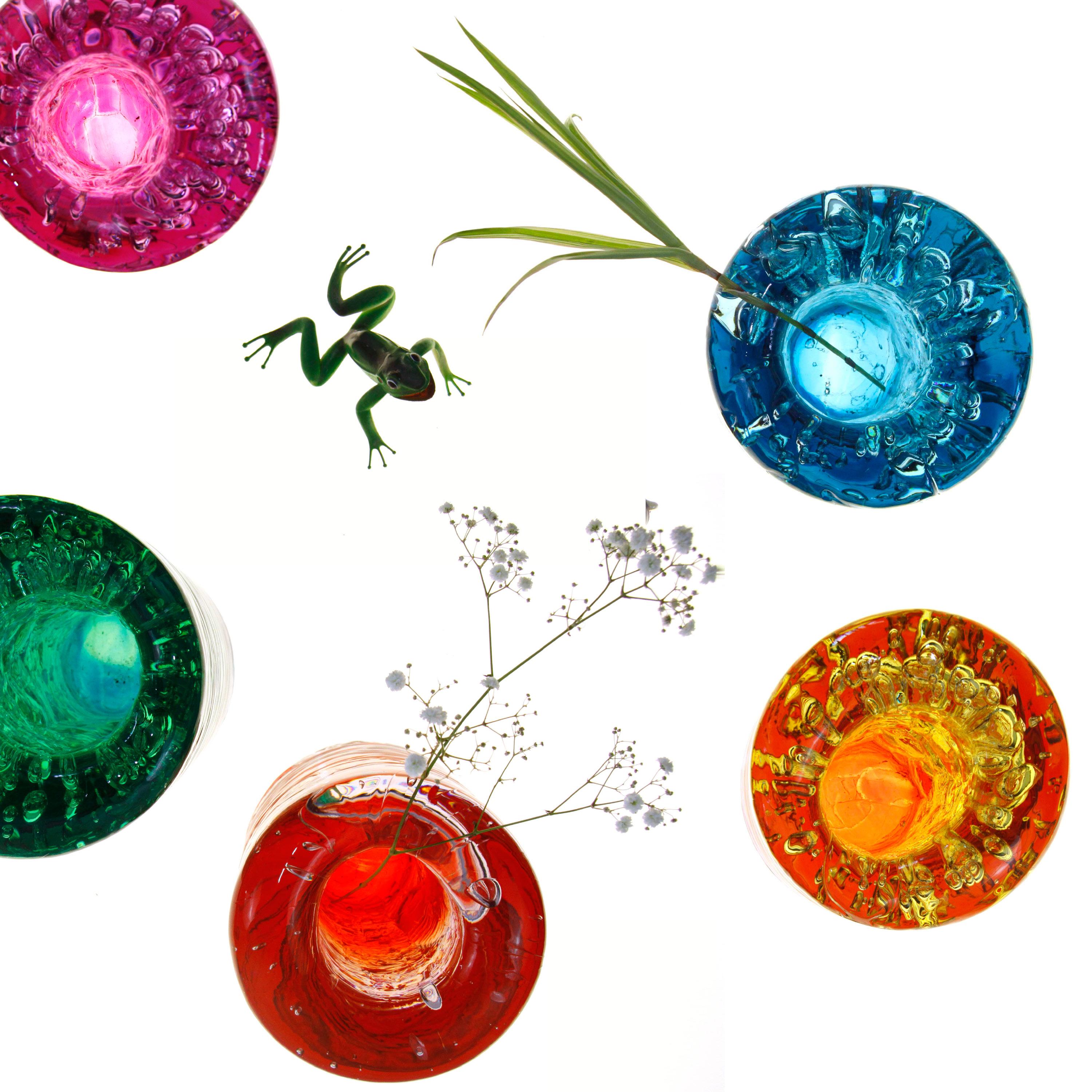 Jungle Contemporary Vase, Small Bicolor Transparent and Green by Jacopo Foggini For Sale 1