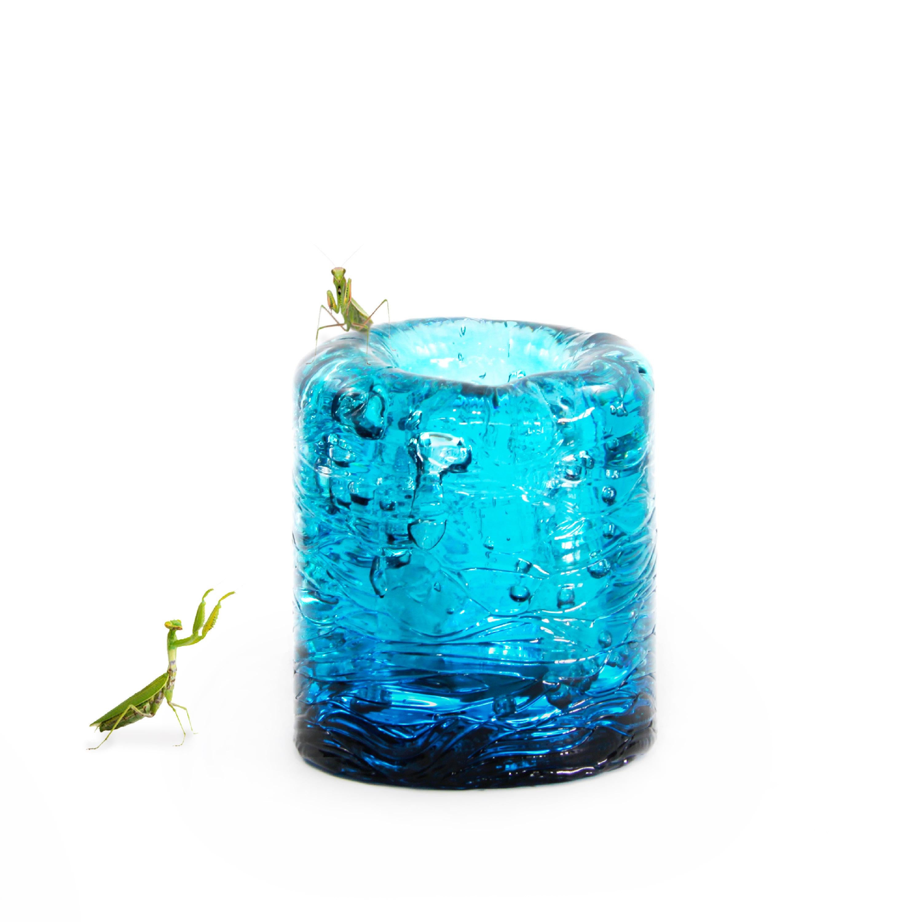 Jungle Contemporary Vase, Small Bicolor Transparent and Green by Jacopo Foggini For Sale 2