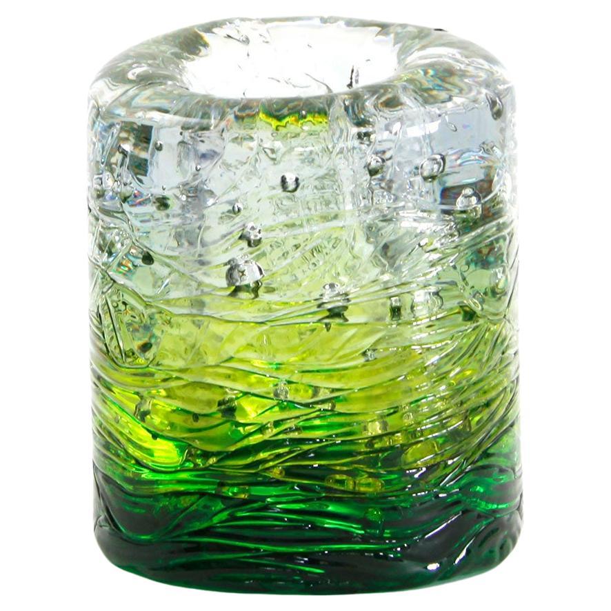 Jungle Contemporary Vase, Small Bicolor Transparent and Green by Jacopo Foggini For Sale