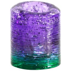 Vase contemporain Jungle:: petit bicolore violet et vert par Jacopo Foggini