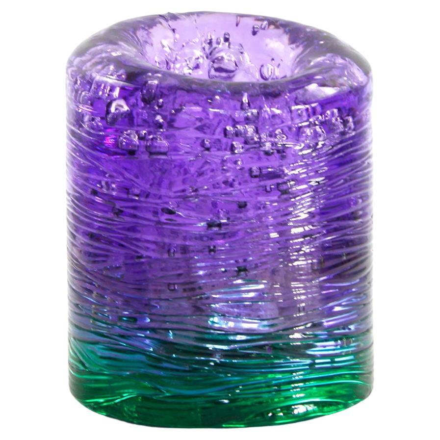 Jungle Contemporary Vase, Small Bicolor Violet and Green by Jacopo Foggini For Sale