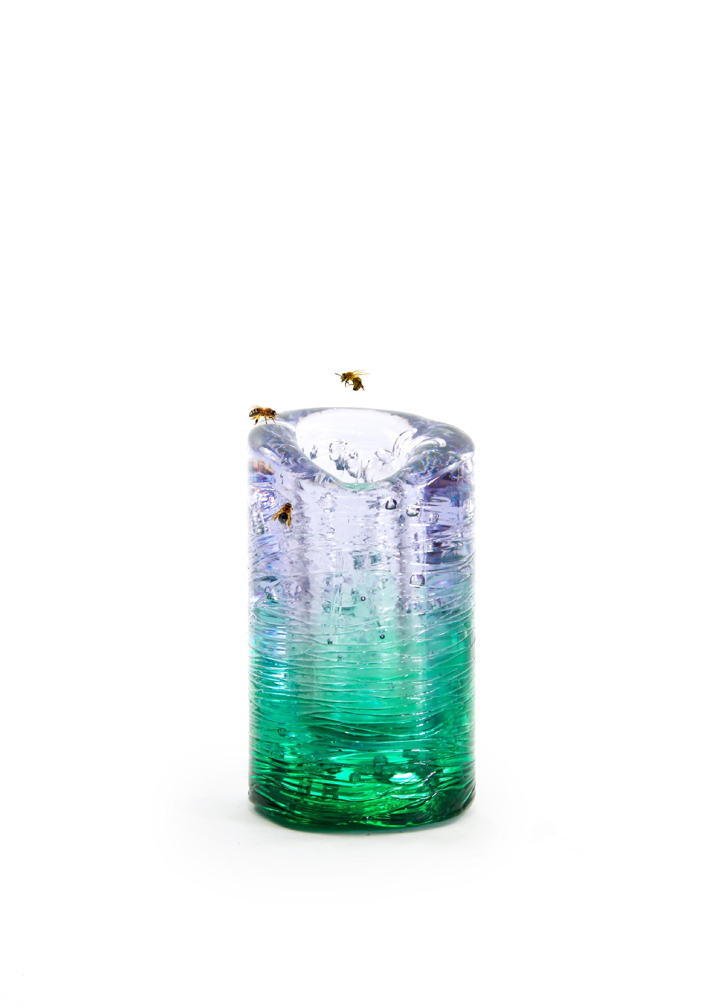 Jungle Contemporary Vase, Small Version in Monochrome Blue by Jacopo Foggini For Sale 1