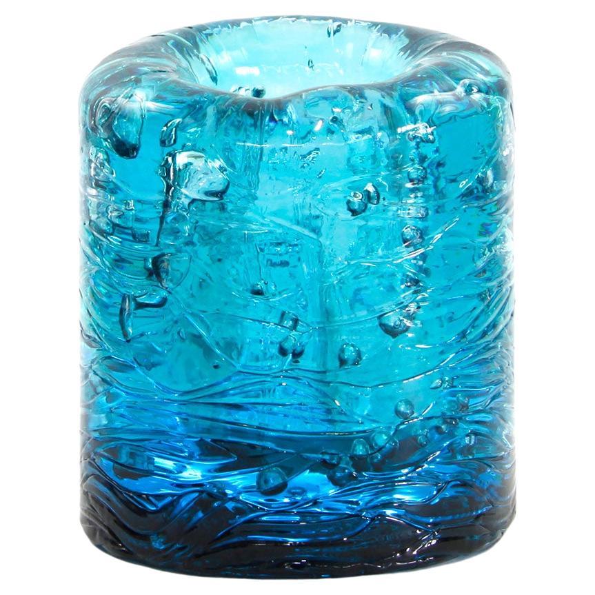 Jungle Contemporary Vase, Small Version in Monochrome Blue by Jacopo Foggini For Sale