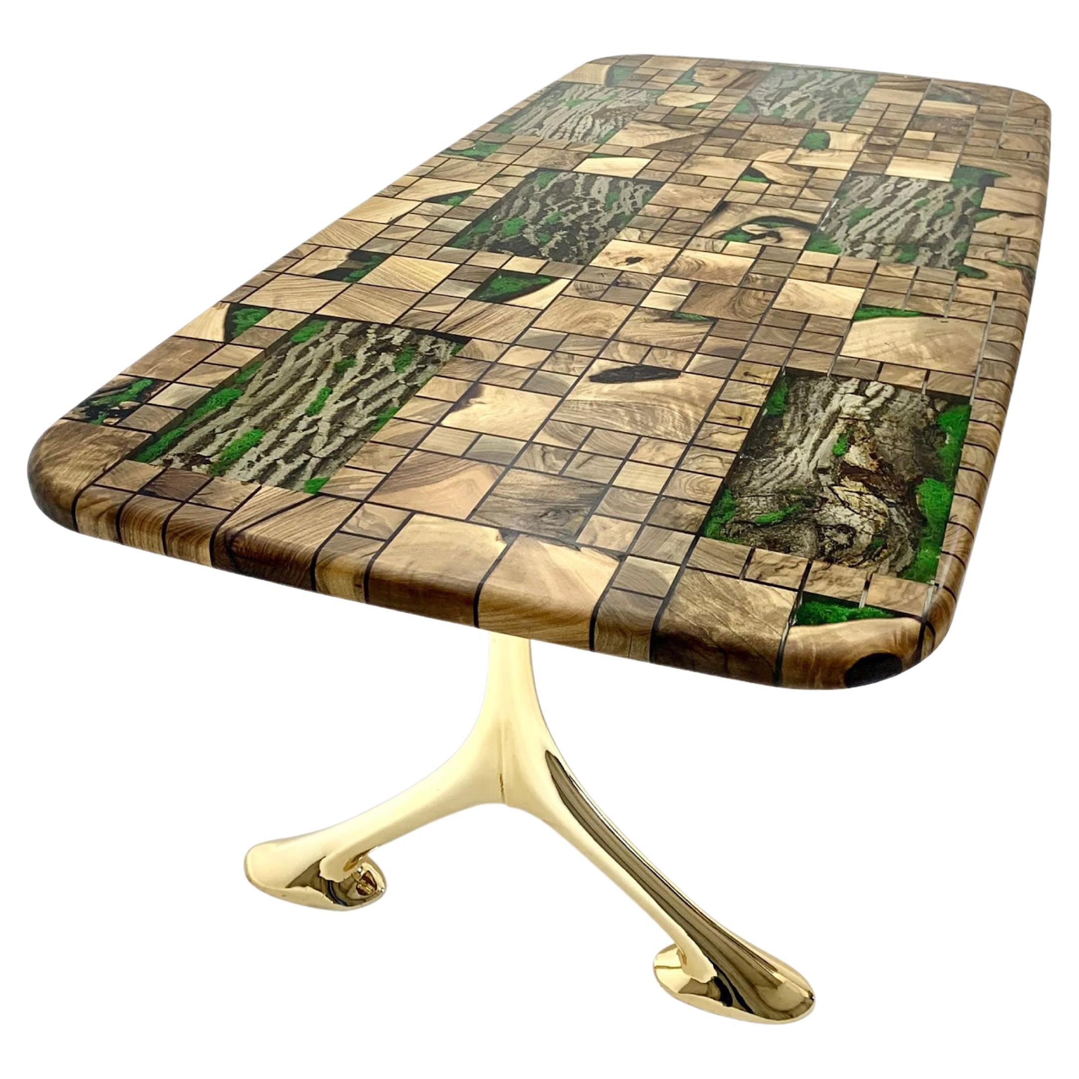 Jungle Design Wooden Epoxy Resin Dining & Conference Room Table