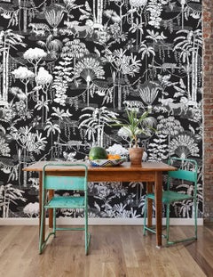 Jungle Dream Designer Wallpaper in Contrast 'Black and White'