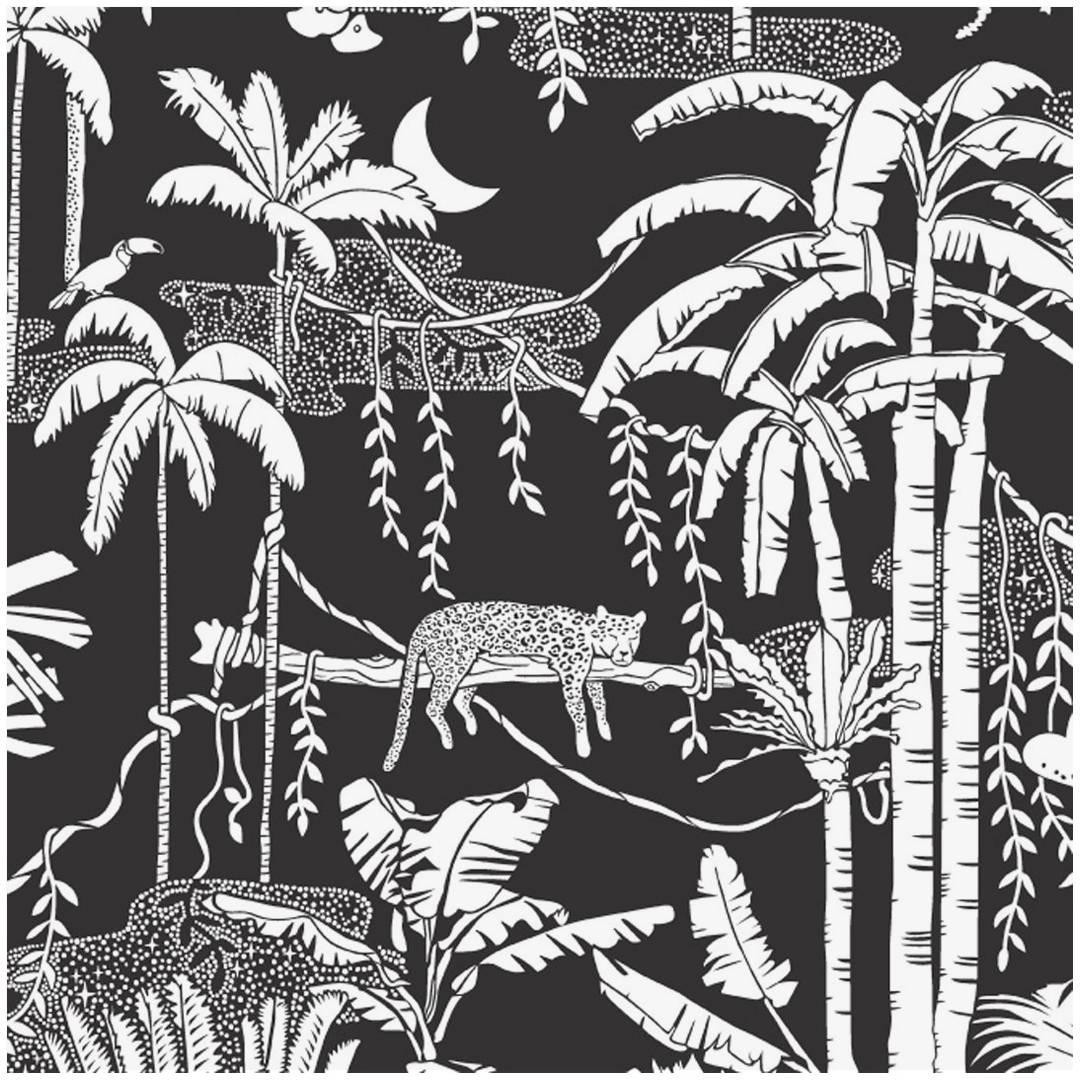 Jungle Dream Designer Wallpaper in Contrast 'Black and White'