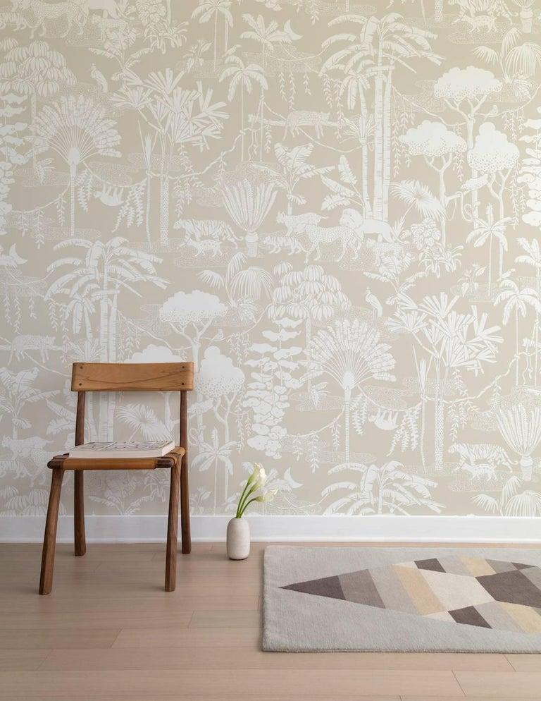 Jungle Dream Designer Wallpaper in Parchment �White on