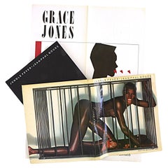 Affiche du livre Jungle Fever Book Jean-Paul Goude 1981 + Grace Jones New Years Eve 1983