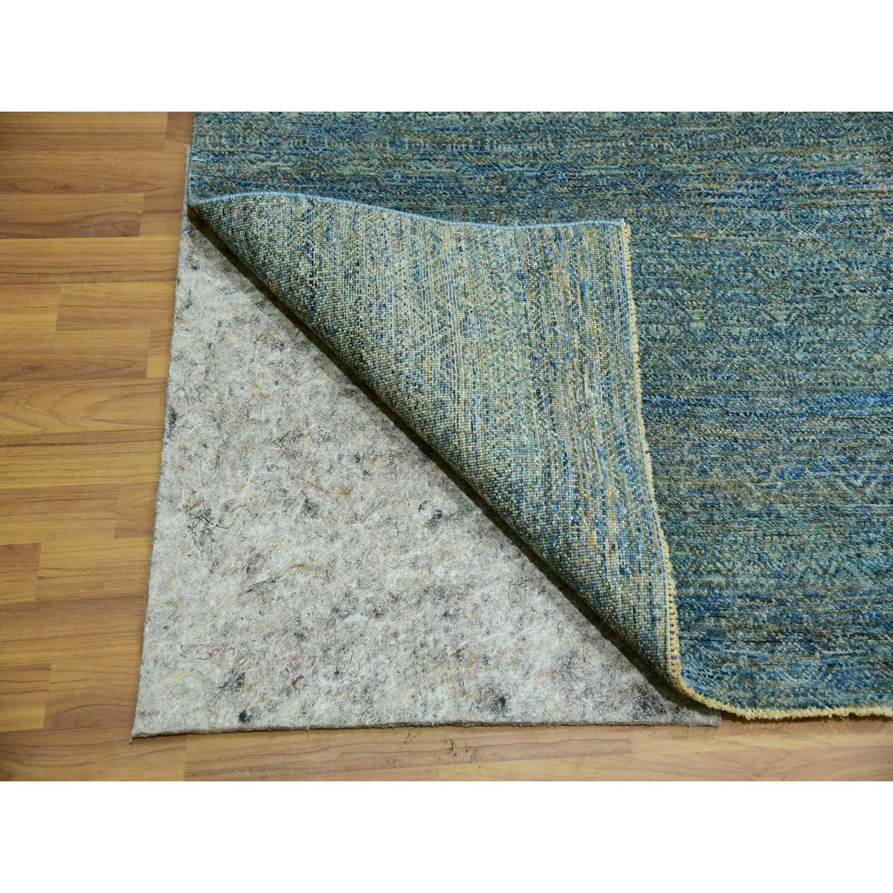 Indien Tapis oriental carré Kohinoor Herat en laine nouée à la main, vert Jungle en vente