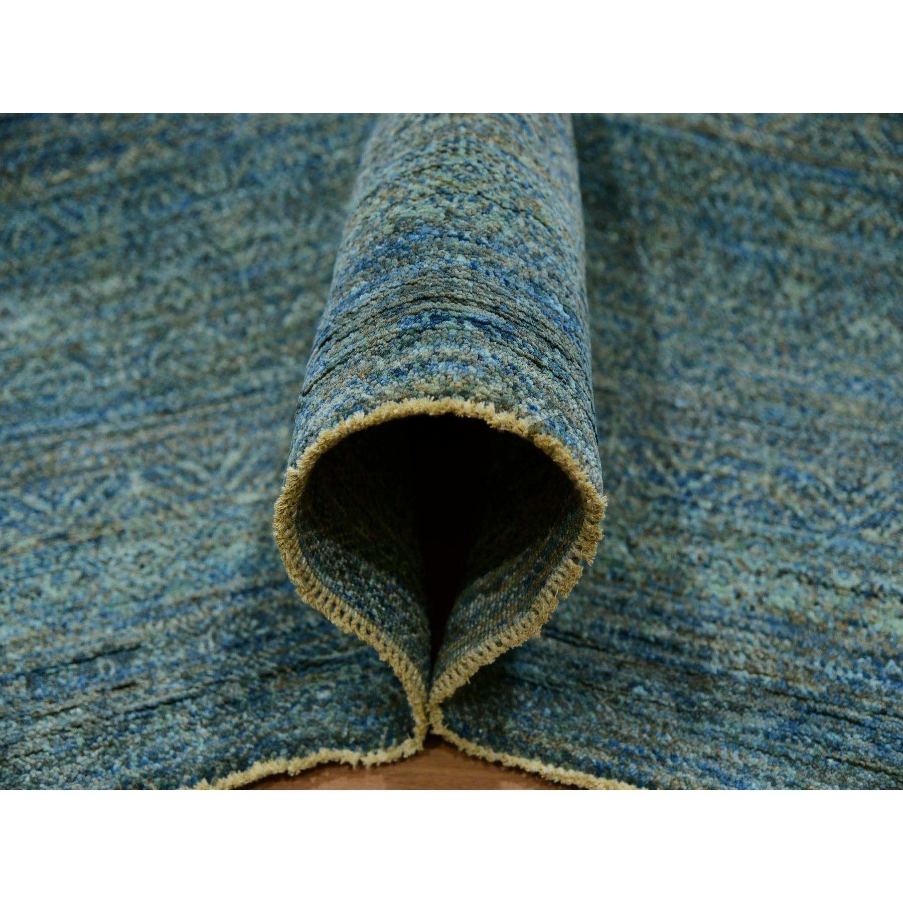 Noué à la main Tapis oriental carré Kohinoor Herat en laine nouée à la main, vert Jungle en vente