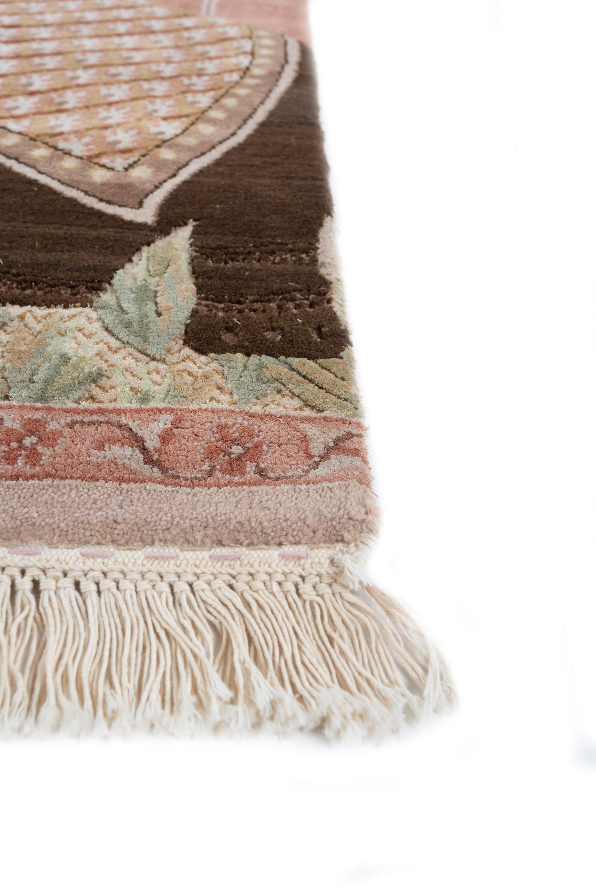 Bohemian Jungle Jaunt Clay & Clay 300x420 cm Hand Knotted Rug For Sale