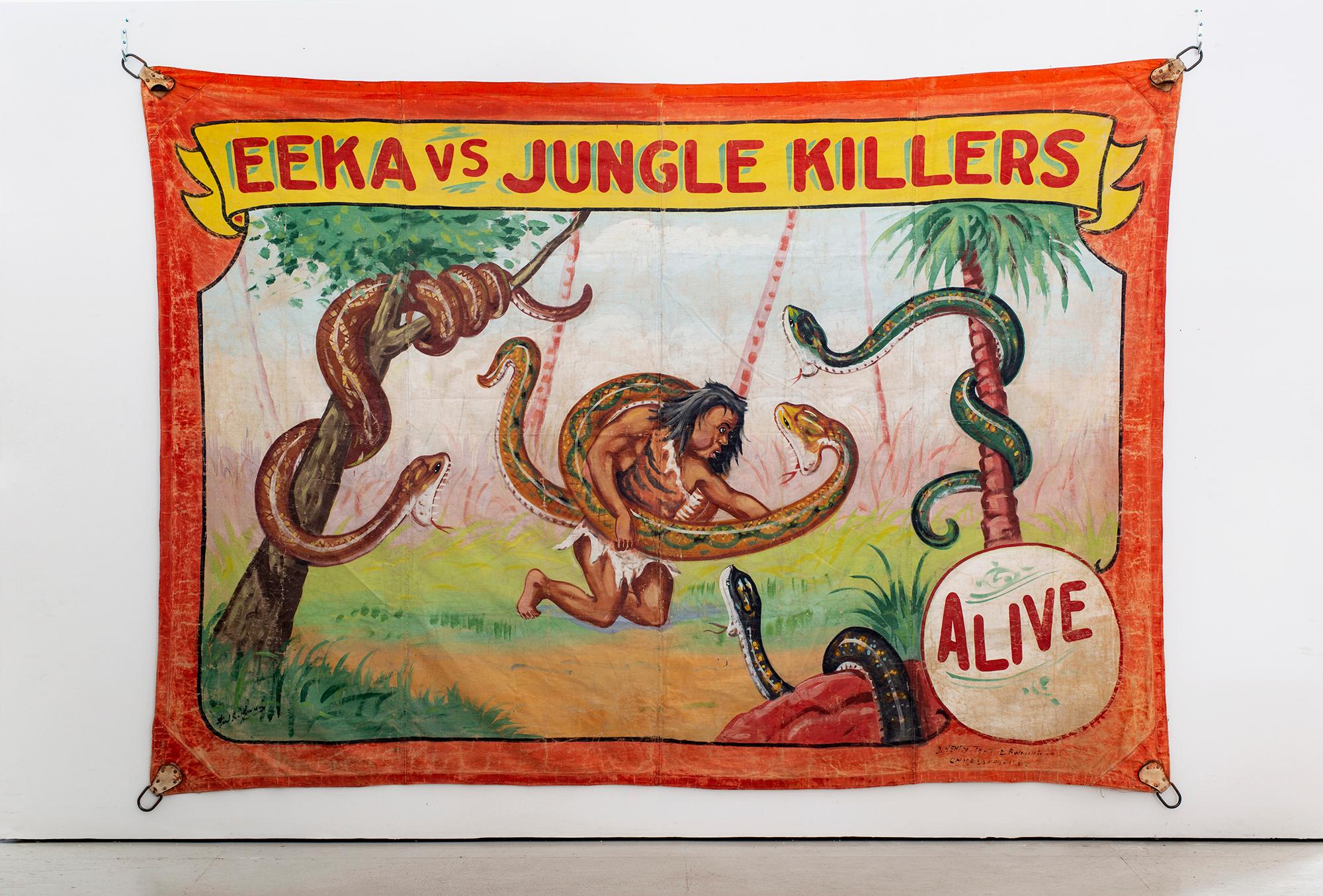 Gigantic Side Show Banner from 1940s Circus - 
