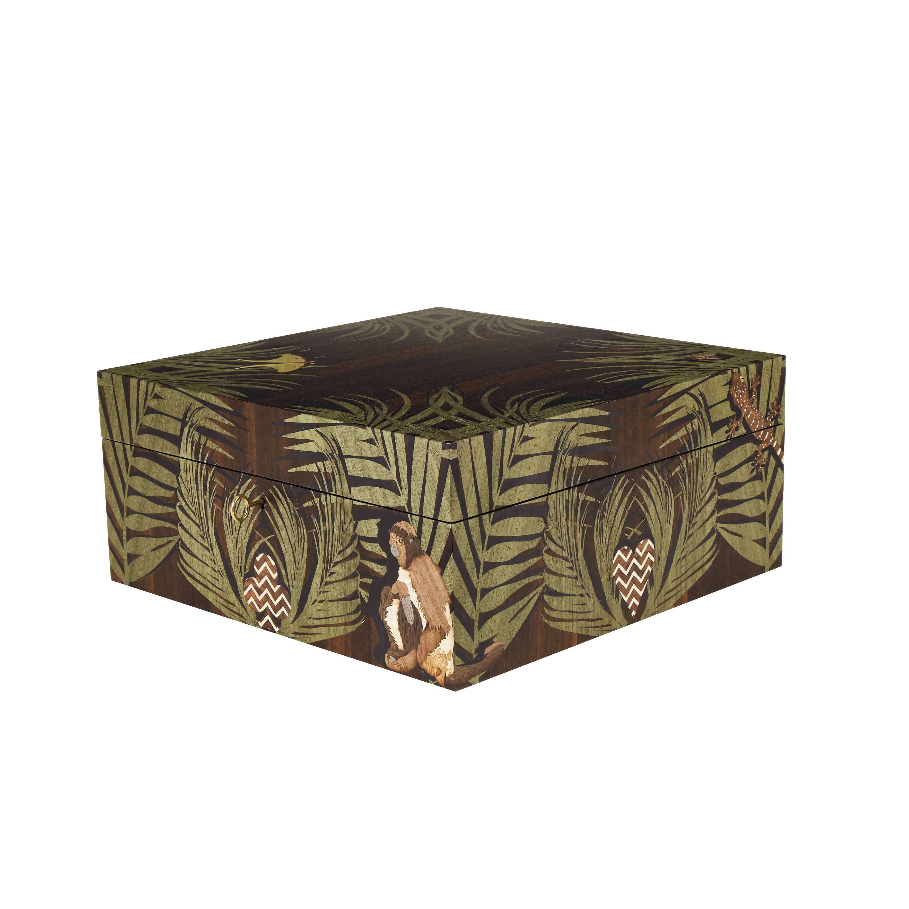 Jungle Marquetry Poker Set by Alexandra Llewellyn For Sale 7