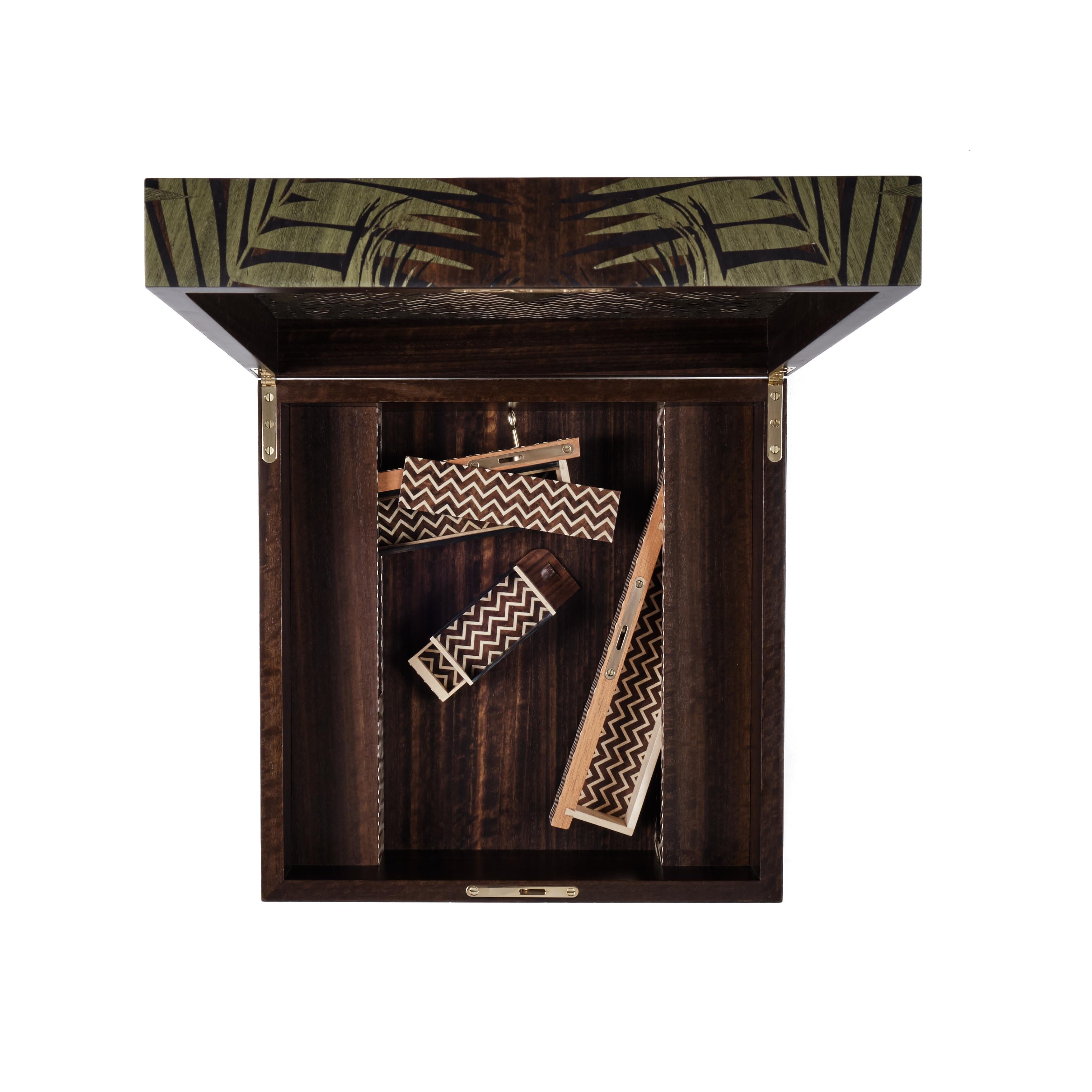 Other Jungle Marquetry Poker Set by Alexandra Llewellyn For Sale