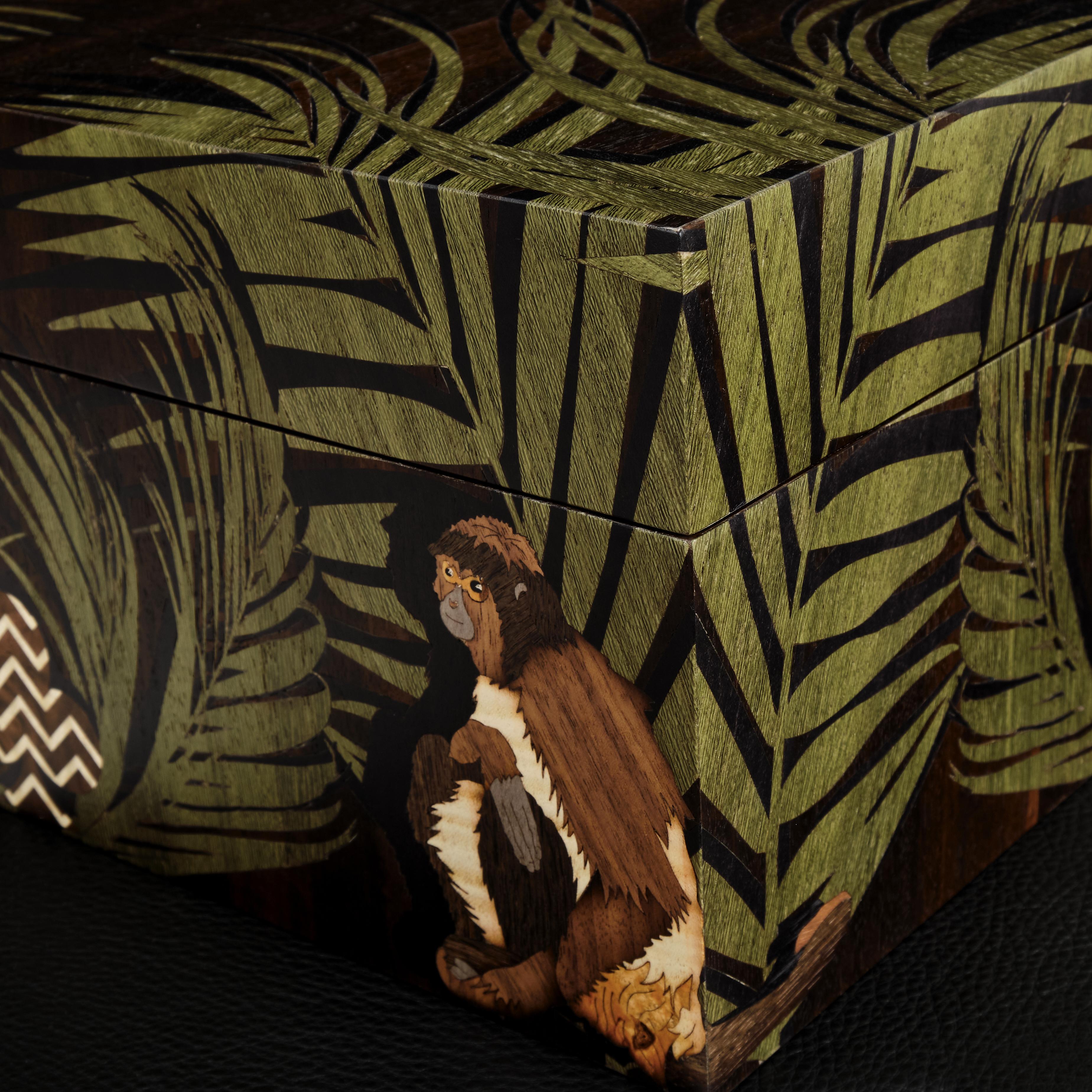 Jungle Marquetry Poker Set by Alexandra Llewellyn For Sale 1