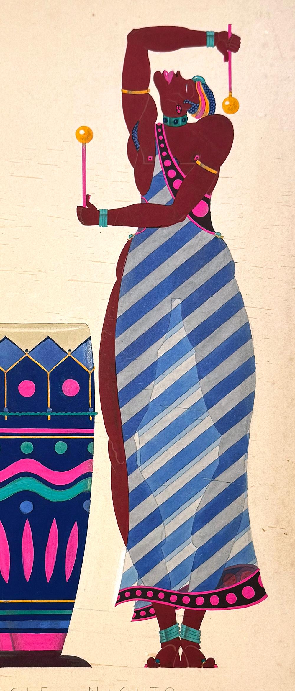 D'une grande importance artistique et historique, cette peinture à la gouache représente les costumes proposés pour 