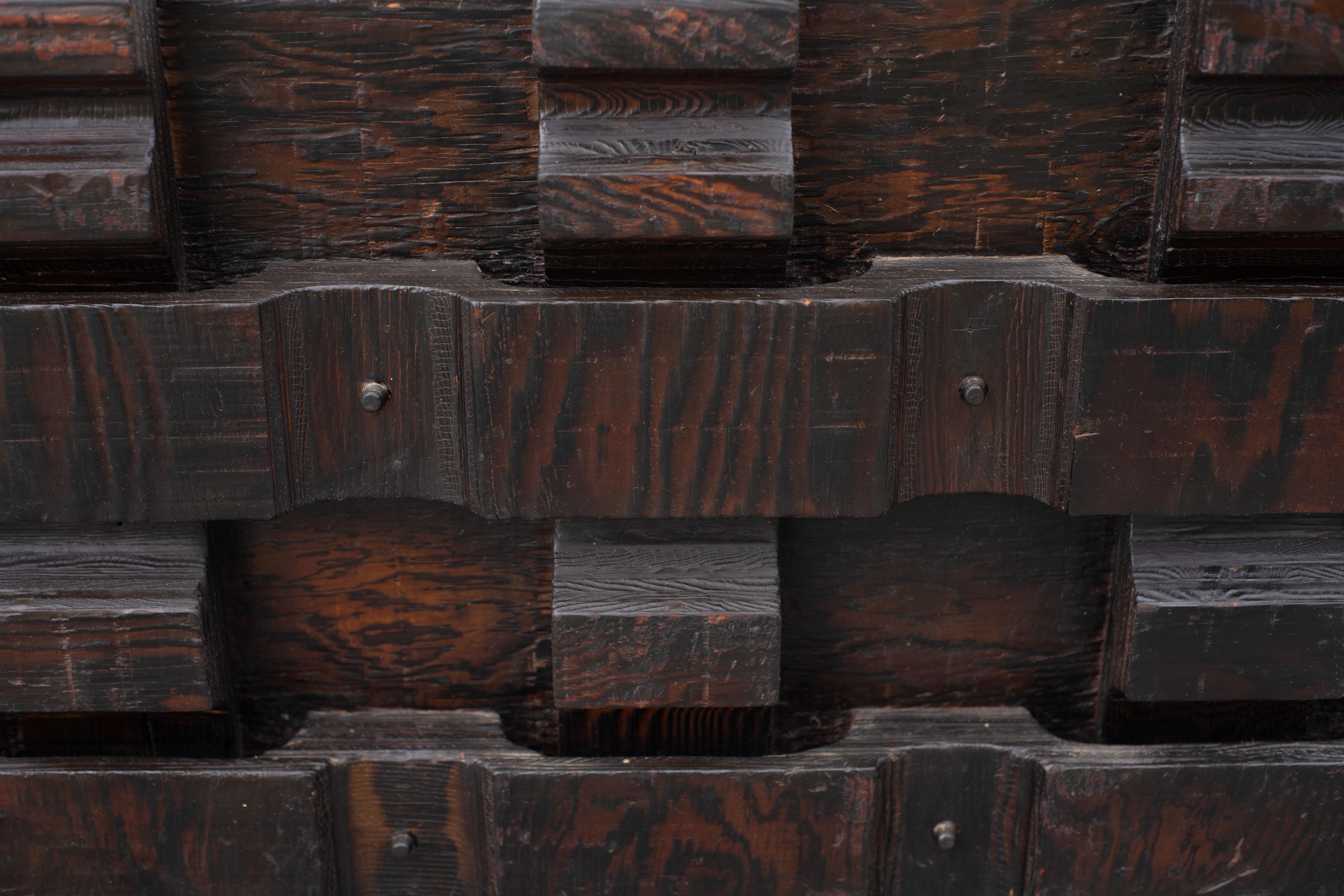 Divano imbottito in legno intagliato in stile Jungling del Mid-Century Modern by Witco in vendita 1