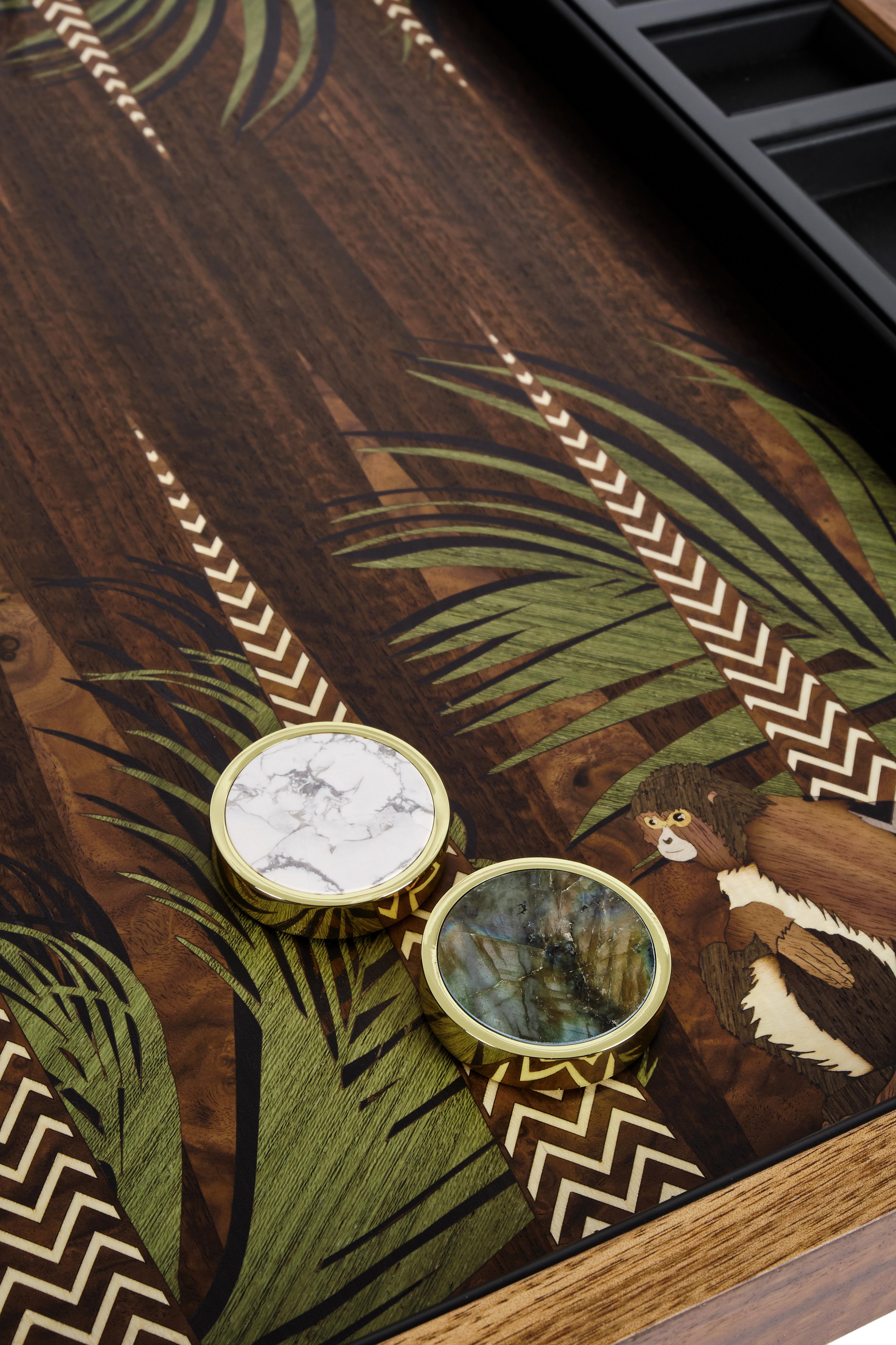 Jungle Tournament Backgammon Set by Alexandra Llewellyn In New Condition For Sale In London, GB