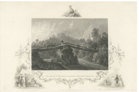 Juniata Alleghany Mountains - Antique Engraving, Pennsylvania View, ca.1830