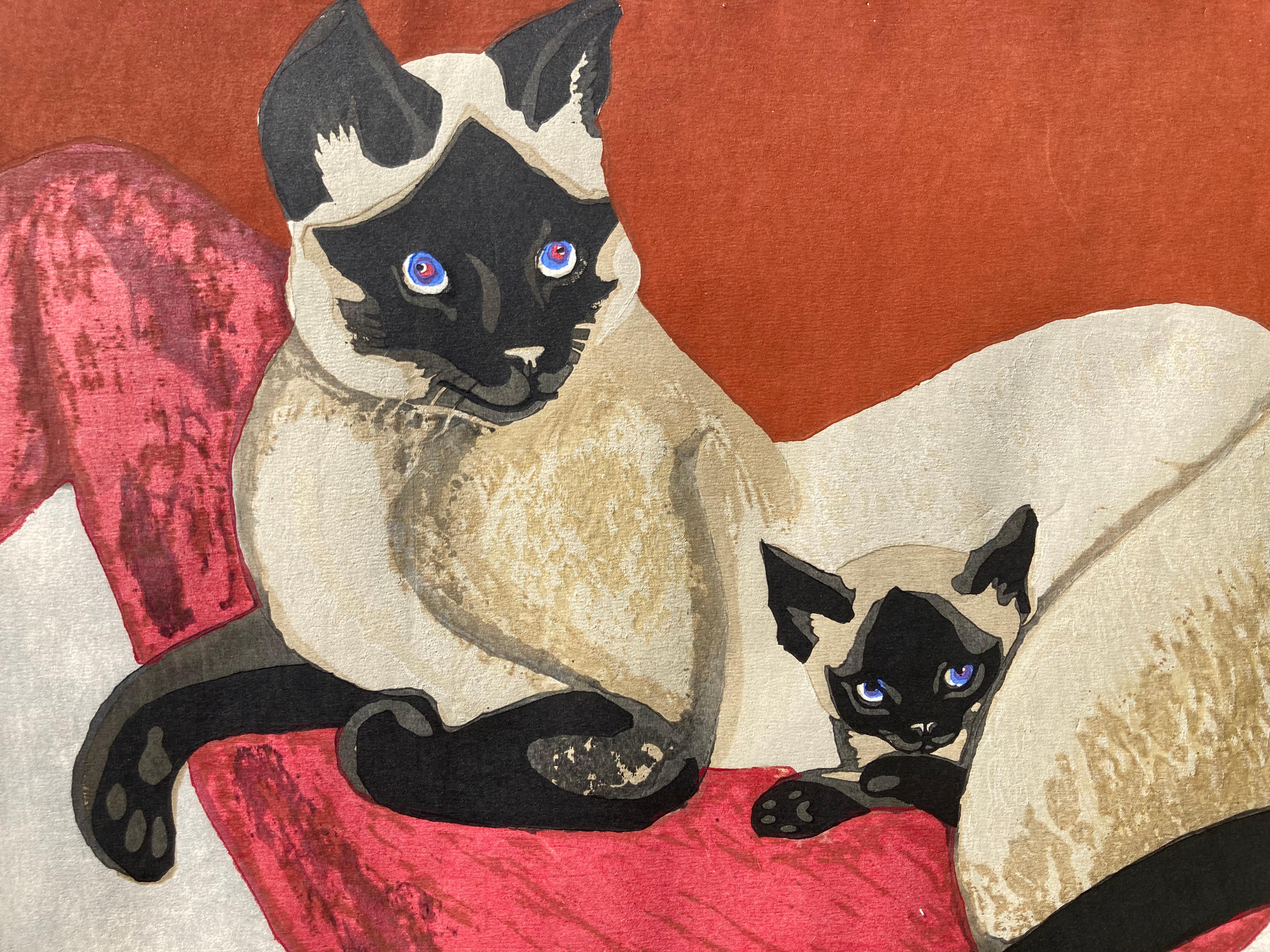 TWO SIAMESE CATS - Print by Junichiro Sekino