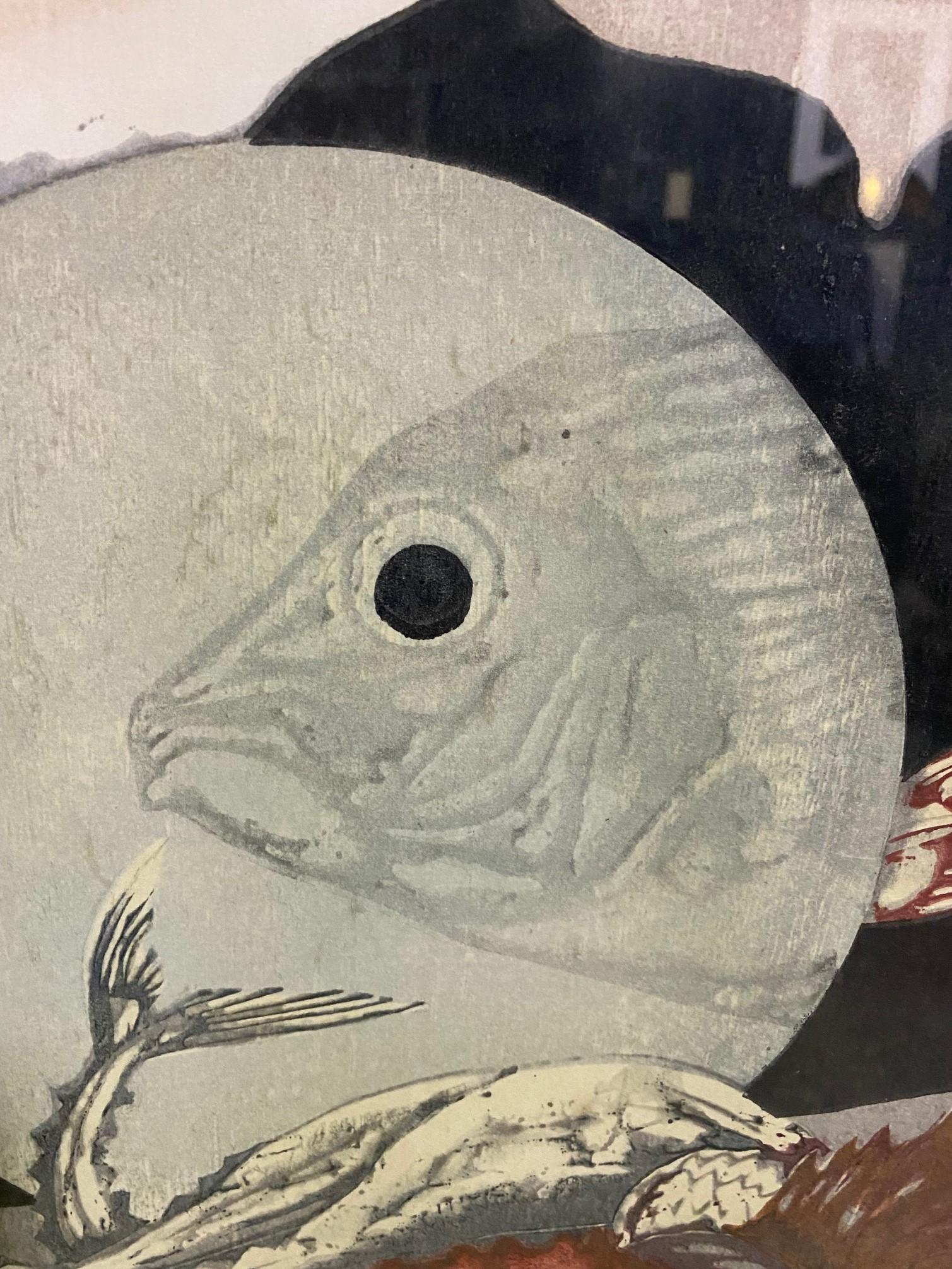 Aquarium japonais en édition limitée signé Junichiro Sekino, imprimé sur bois Bon état - En vente à Studio City, CA