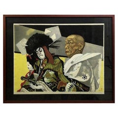 Junichiro Sekino Ed. limitada firmada Grabado xilográfico japonés Eiza y Matsuomaru