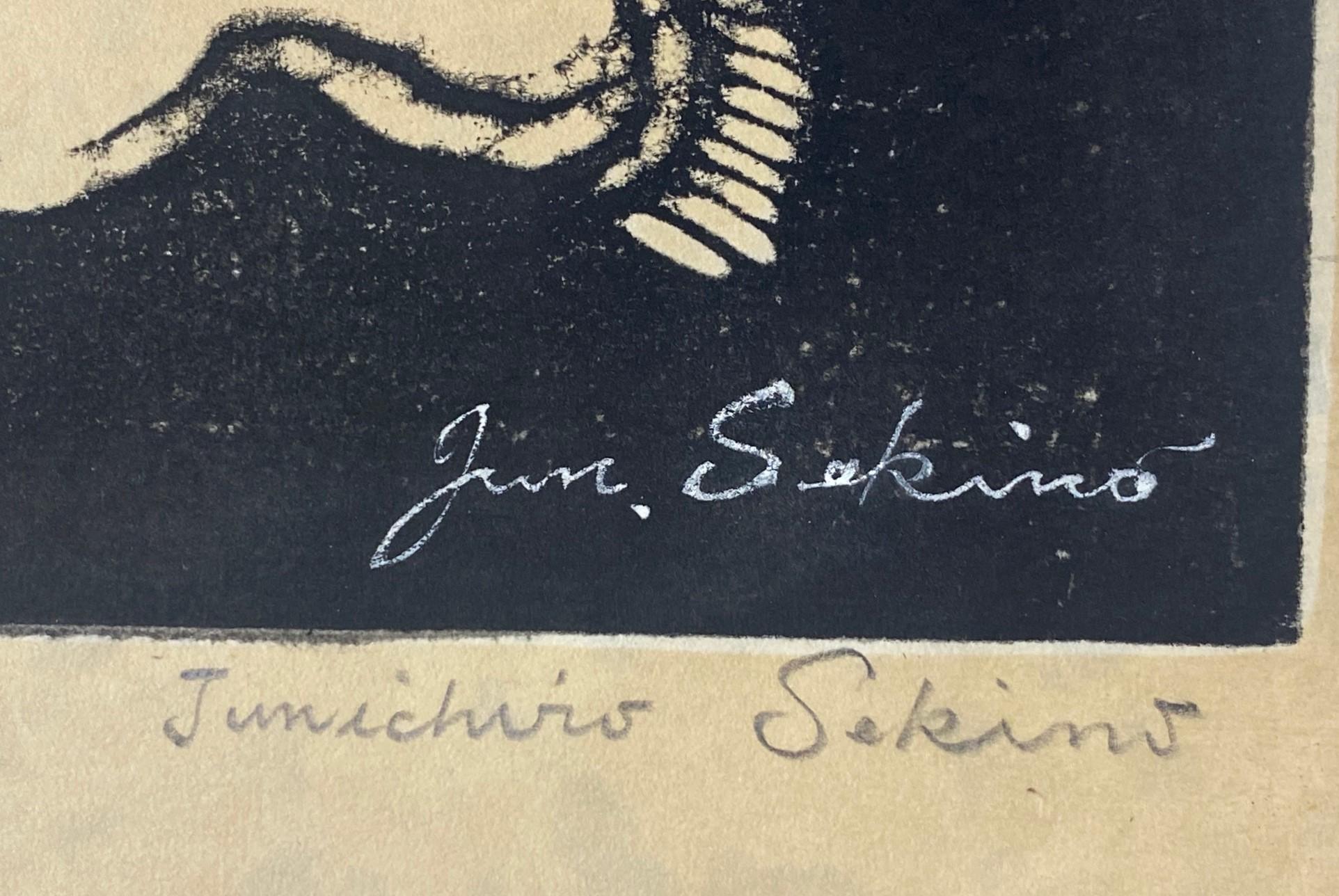 Junichiro Sekino Signed Limited Edition Japanese Print Yosaku Feeling Ill, 1948 For Sale 7