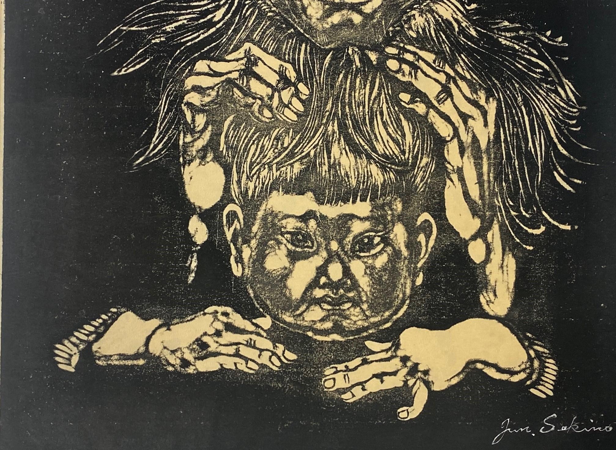 Junichiro Sekino - Impression japonaise en édition limitée signée Yosaku Feeling Ill, 1948 en vente 2