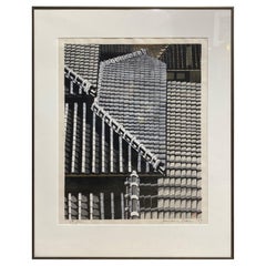 Junichiro Sekino Signed Limited Edition Japanese Woodblock Print Rooftop Tiles