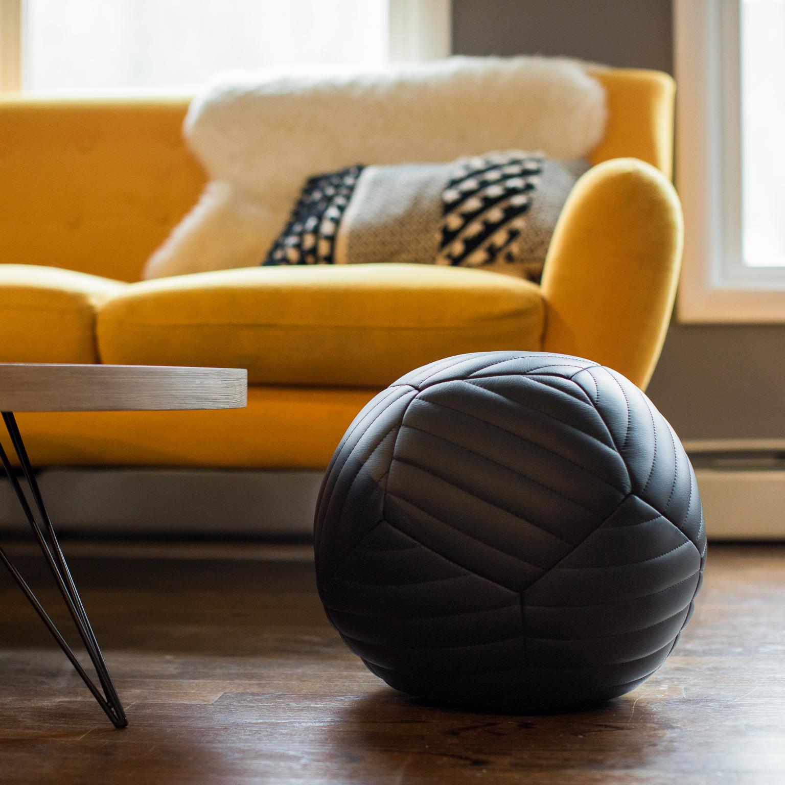 American Round Banded Ball Ottoman Footstool 14