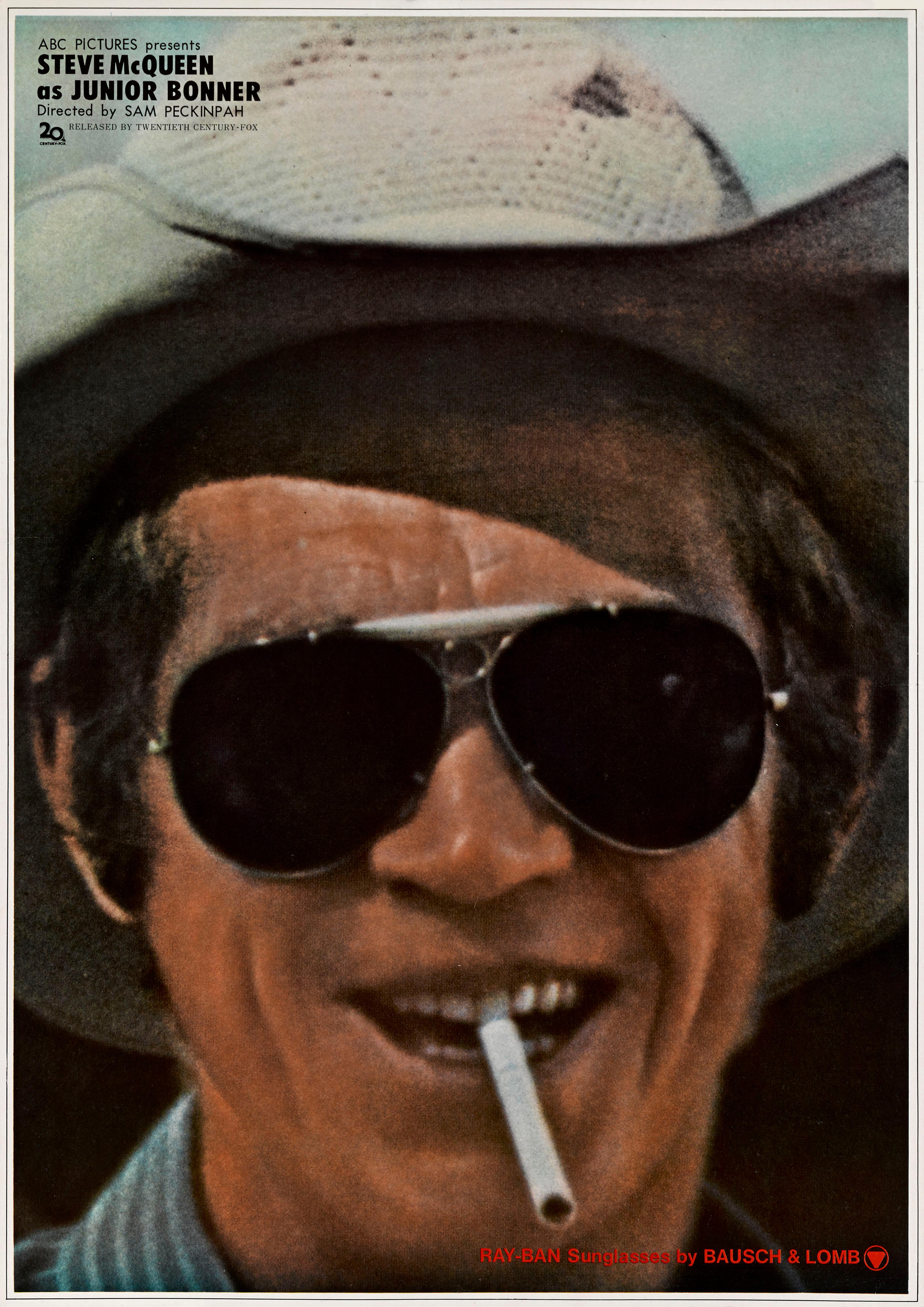 Original Japanese film poster for the 1972 western, drama Junior Bonner.
This film was directed by Sam Peckinpah and starred Steve McQueen, Robert Preston, Ida Lupino.
This poster is conservation linen backed and it would be shipped rolled in a