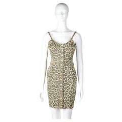 JUNIOR GAULTIER BY JEAN PAUL GAULTIER Leopard Print Denim Mini Dress, S/S 1989