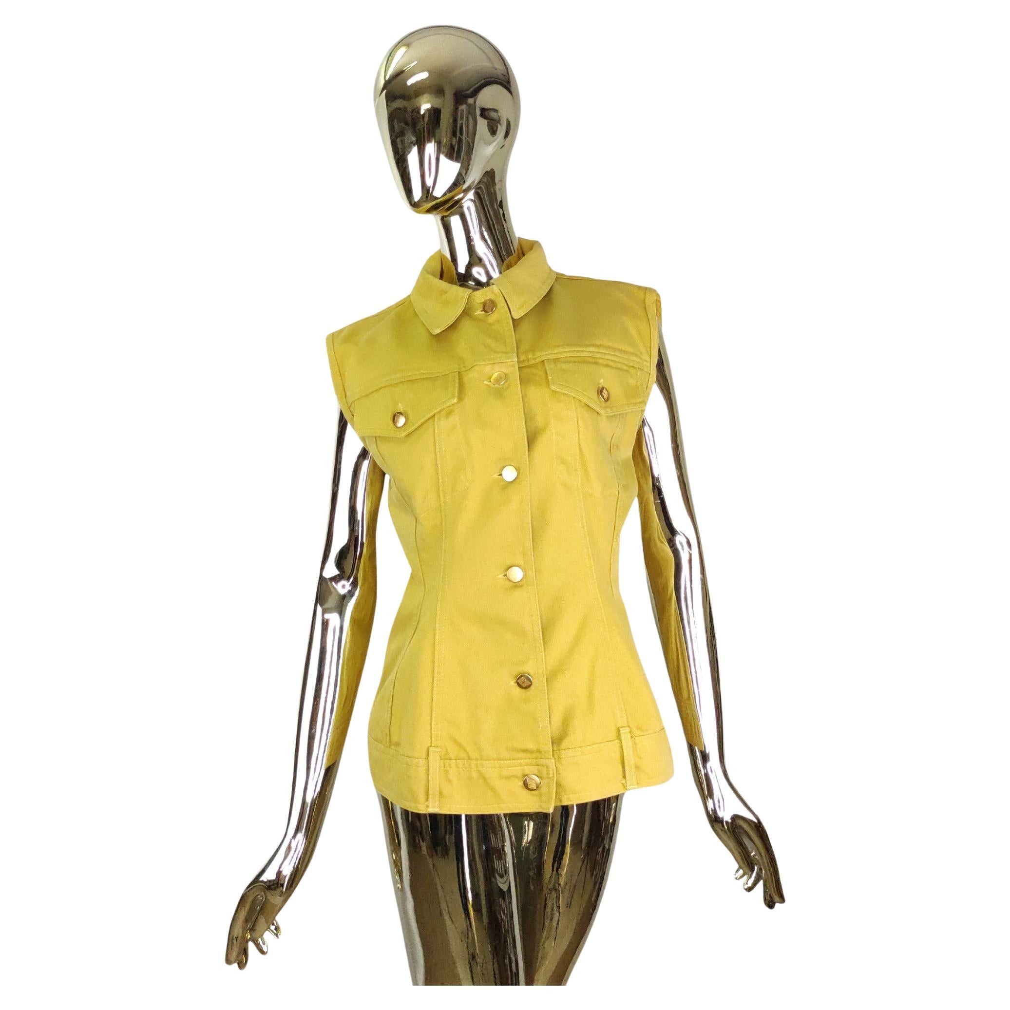 Junior Gaultier F/S 1989 gelbe Denimweste aus Denim