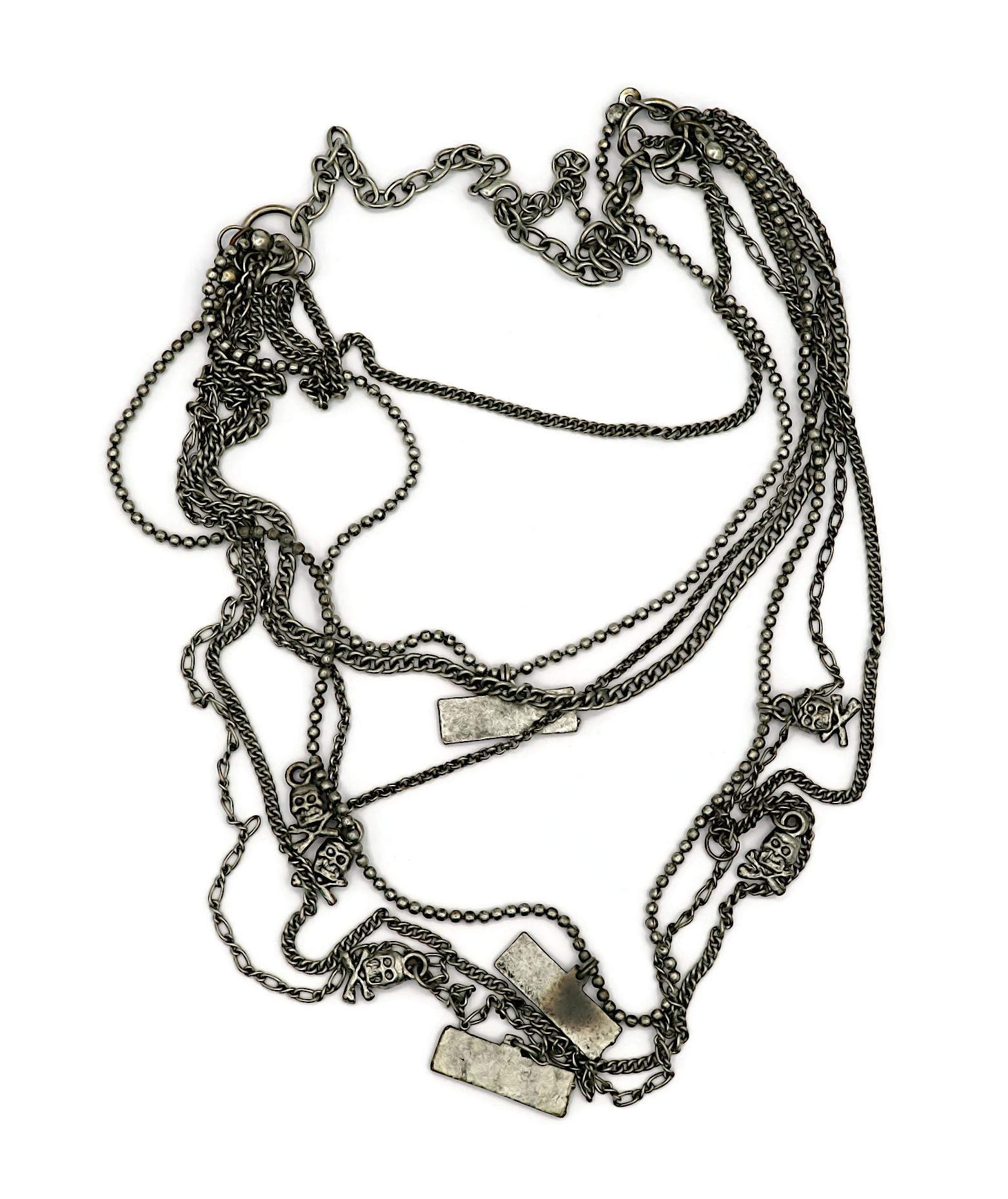 JEAN PAUL GAULTIER JUNIOR (Attribuito a) Collana con Charm Multi Catena in tono argento in vendita 13