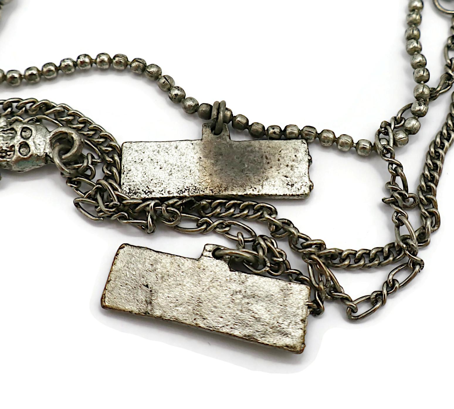 JEAN PAUL GAULTIER JUNIOR (Attribuito a) Collana con Charm Multi Catena in tono argento in vendita 14
