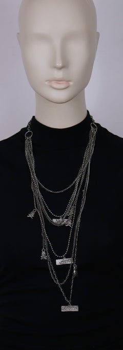 JEAN PAUL GAULTIER JUNIOR (Attributed To) Silver Tone Multi Chain Charm Necklace