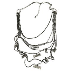 JEAN PAUL GAULTIER JUNIOR (Attributed To) Silver Tone Multi Chain Charm Necklace