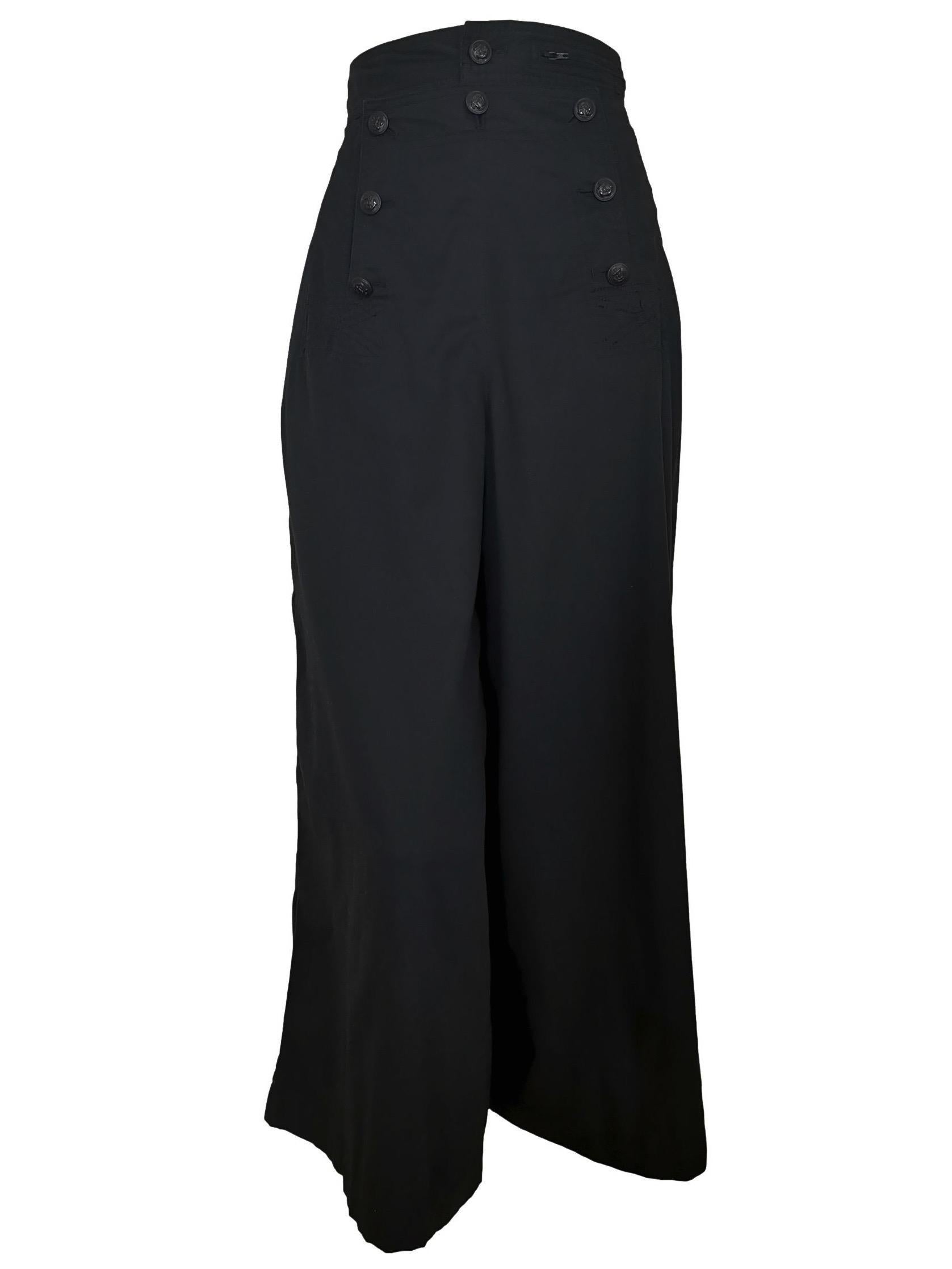 Junior Gaultier Wide Legged Sailor Trousers by Jean Paul Gaultier In Good Condition For Sale In Bath, GB