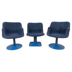 "Junior" Swivel Chairs by Yrjö Kukkapuro for Hiami Newly Upholstered, Set of 3