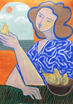 "Pere e aria salata" Pittura astratta di figura