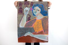 "Village Girl" Abstract Figure Painting